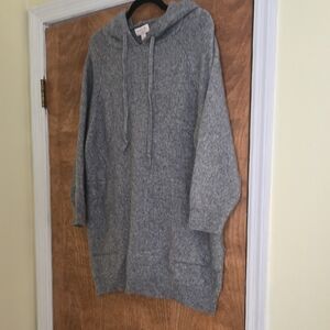 State Of The Day Created For Macys Indulge And Rest Tunic Hoodie, Gray Size Med